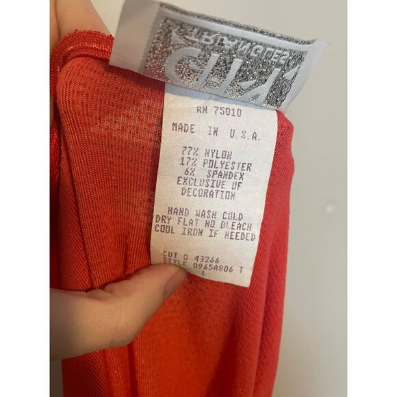 Vintage 90s City Triangles One-Shoulder Rouched Glitter Maxi Slip Dress Size L - Picture 5 of 5